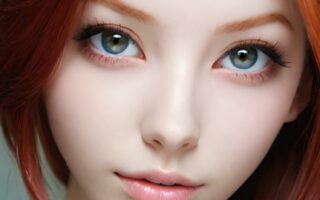 AI girl with red hair wallpaper