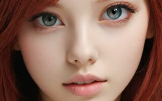 AI girl with red hair wallpaper