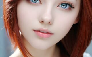 AI girl with red hair wallpaper