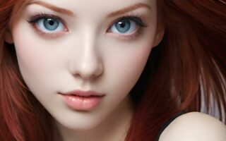 AI girl with red hair wallpaper
