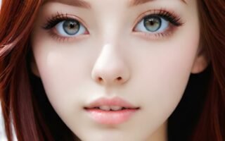 AI girl with red hair wallpaper