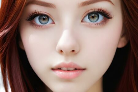 AI girl with red hair wallpaper