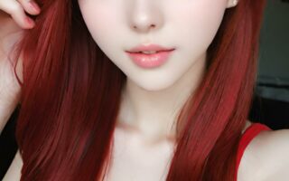 AI girl with red hair wallpaper