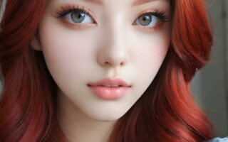 AI girl with red hair wallpaper