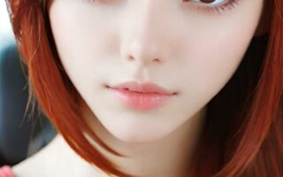 AI girl with red hair wallpaper