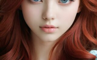 AI girl with red hair wallpaper