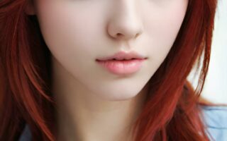 AI girl with red hair wallpaper