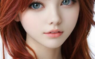 AI girl with red hair wallpaper