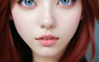 AI girl with red hair wallpaper
