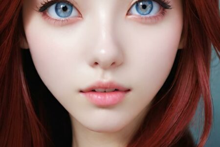 AI girl with red hair wallpaper