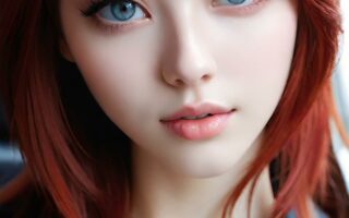 AI girl with red hair wallpaper