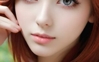 AI girl with red hair wallpaper