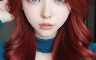 AI girl with red hair wallpaper