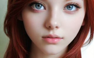 AI girl with red hair wallpaper