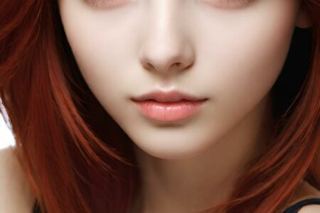 AI girl with red hair wallpaper