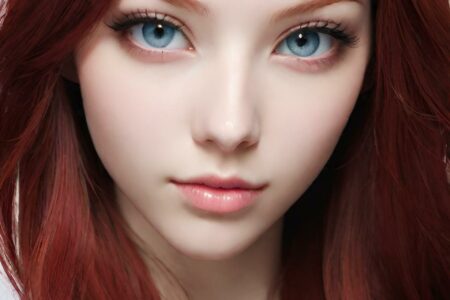 AI girl with red hair wallpaper