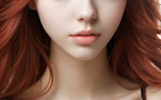 AI girl with red hair wallpaper