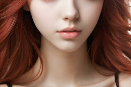 AI girl with red hair wallpaper