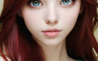 AI girl with red hair wallpaper