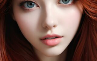 AI girl with red hair wallpaper