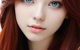 AI girl with red hair wallpaper