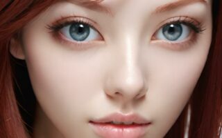 AI girl with red hair wallpaper