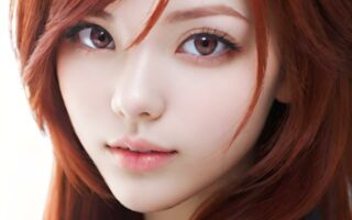 AI girl with red hair wallpaper