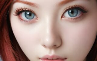 AI girl with red hair wallpaper