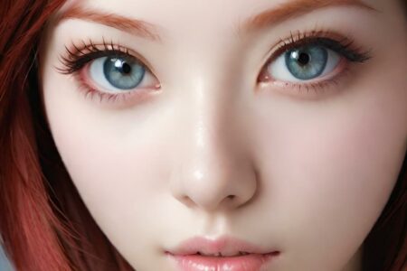 AI girl with red hair wallpaper