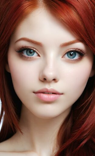 AI girl with red hair wallpaper