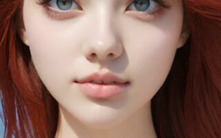 AI girl with red hair wallpaper