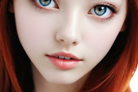 AI girl with red hair wallpaper