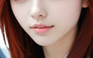 AI girl with red hair wallpaper
