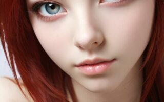 AI girl with red hair wallpaper