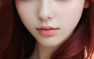 AI girl with red hair wallpaper