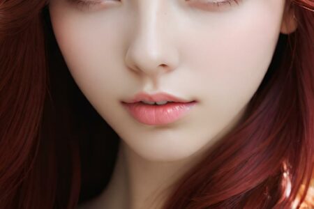 AI girl with red hair wallpaper