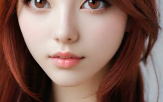 AI girl with red hair wallpaper