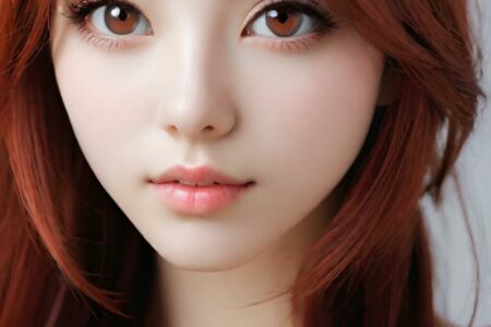 AI girl with red hair wallpaper
