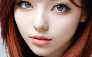 AI girl with red hair wallpaper