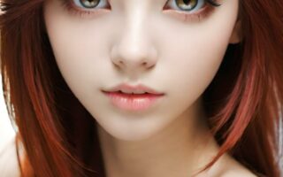 AI girl with red hair wallpaper