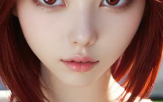 AI girl with red hair wallpaper