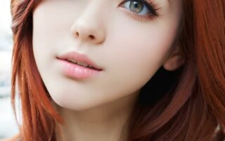 AI girl with red hair wallpaper