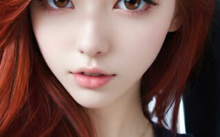 AI girl with red hair wallpaper