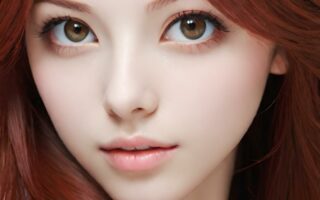 AI girl with red hair wallpaper