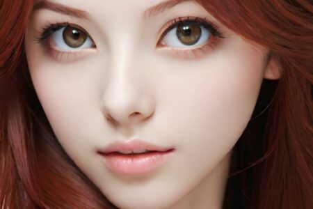 AI girl with red hair wallpaper