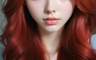 AI girl with red hair wallpaper