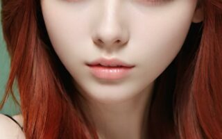 AI girl with red hair wallpaper