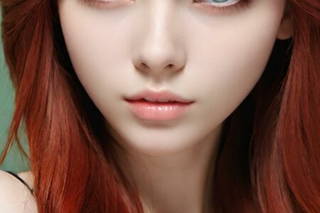 AI girl with red hair wallpaper