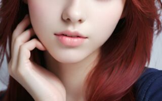 AI girl with red hair wallpaper