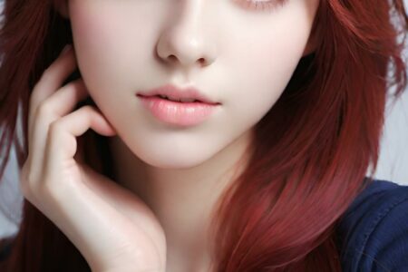 AI girl with red hair wallpaper
